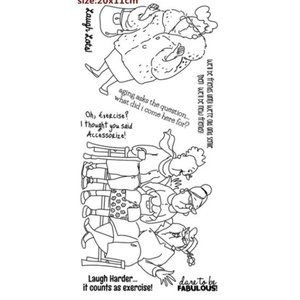 #197 STAMP & DIE SET: FUNNY LADIES, FRIENDSHIP, LAUGHING